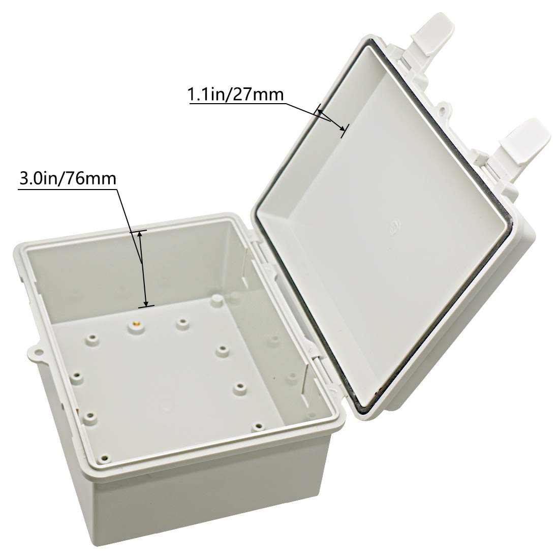 Zulkit ABS plastic enclosure in gray with transparent lid for visibility