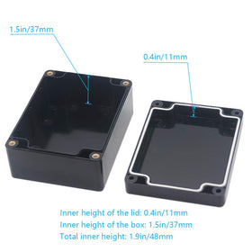 Zulkit black enclosure provides dustproof housing for LEDs, buttons and more.