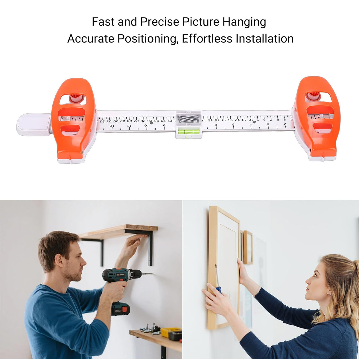 Zunate wall-friendly design prevents extra holes while keeping art straight