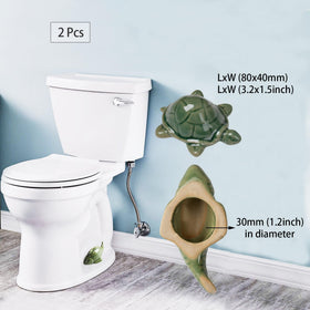 Bathroom detail showing ZUNON frog bolt caps enhancing decor