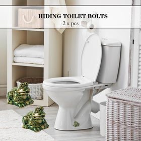 ZUNON ceramic frog toilet bolt cover enhances bathroom aesthetics and ease of cleaning.