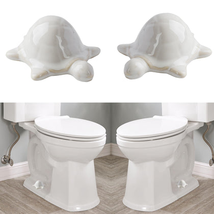 ZUNON frog white toilet bolt cap close-up showing decorative cover.