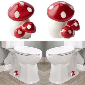 ZUNON Toilet Bolt Caps red mushroom front view hides bolts for a cleaner bathroom