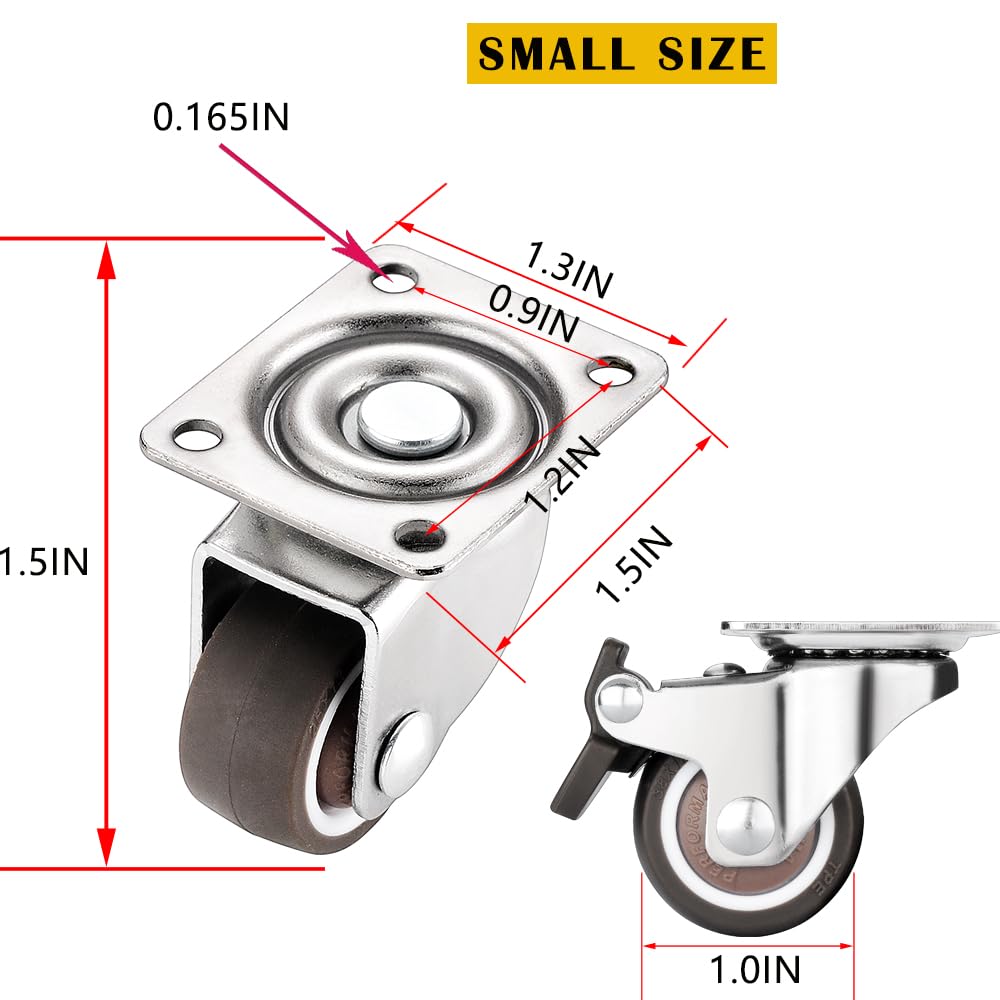 ZUOFANG set includes four brakes and four without for small furniture