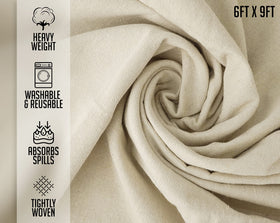 ZUPERIA canvas drop cloth folded for easy storage and quick setup
