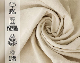 Close-up of double-stitched hem on ZUPERIA drop cloth highlighting durability.