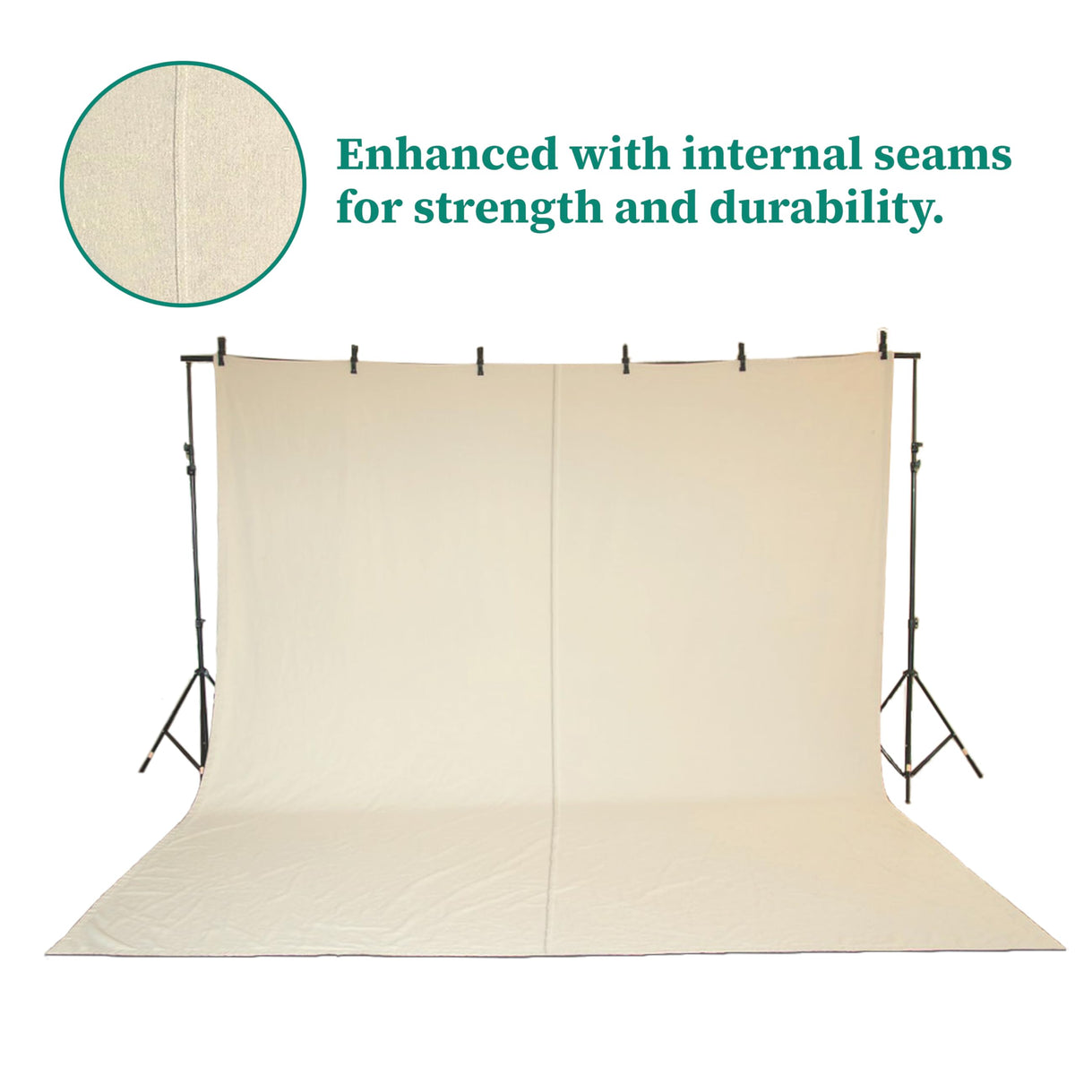 Detail of reinforced edges and double stitching on ZUPERIA drop cloth