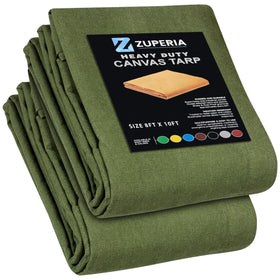 Zuperia heavy-duty canvas tarp 8x10 in olive green shields gear outdoors.