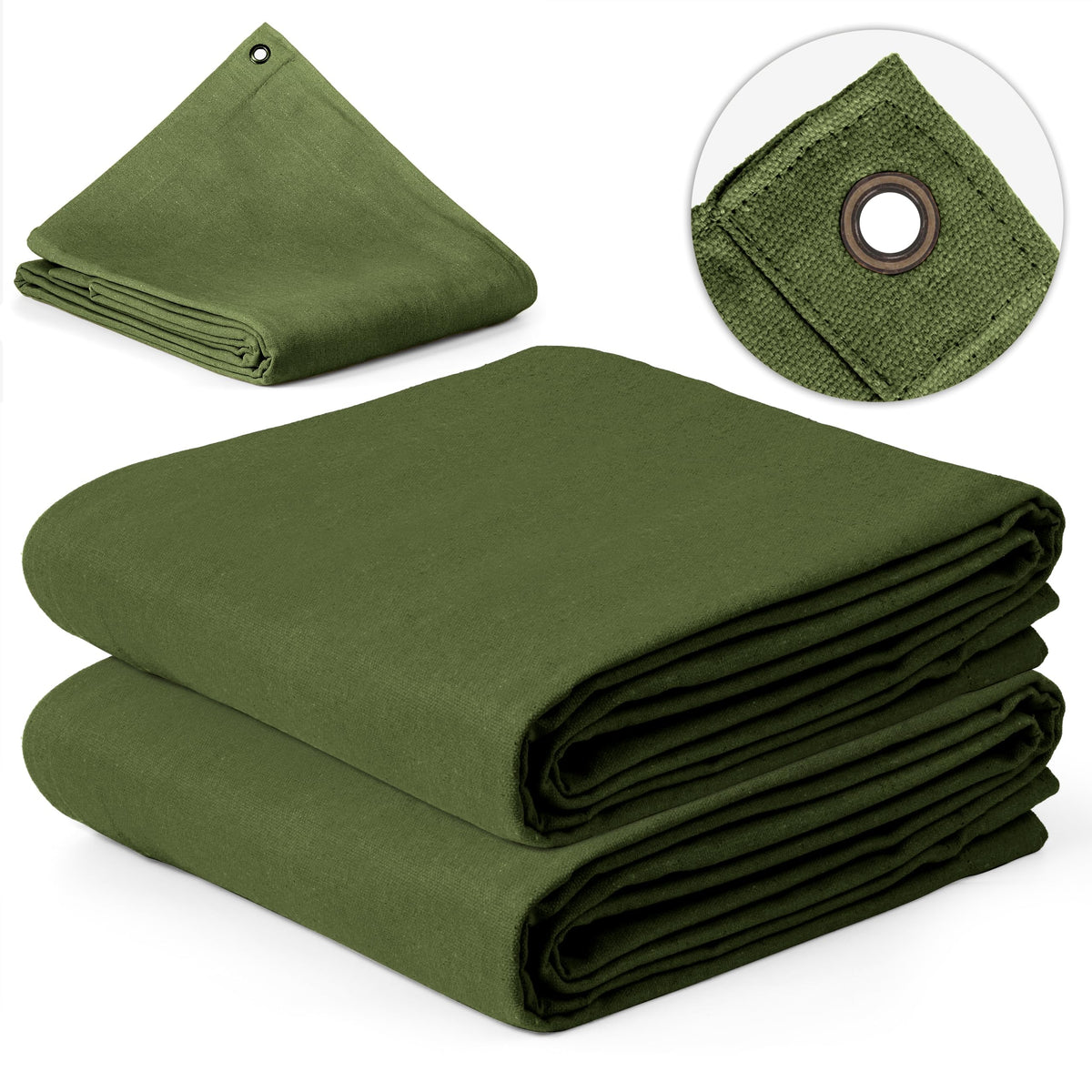 Secure tie-down grommets on Zuperia tarp help anchor in wind.