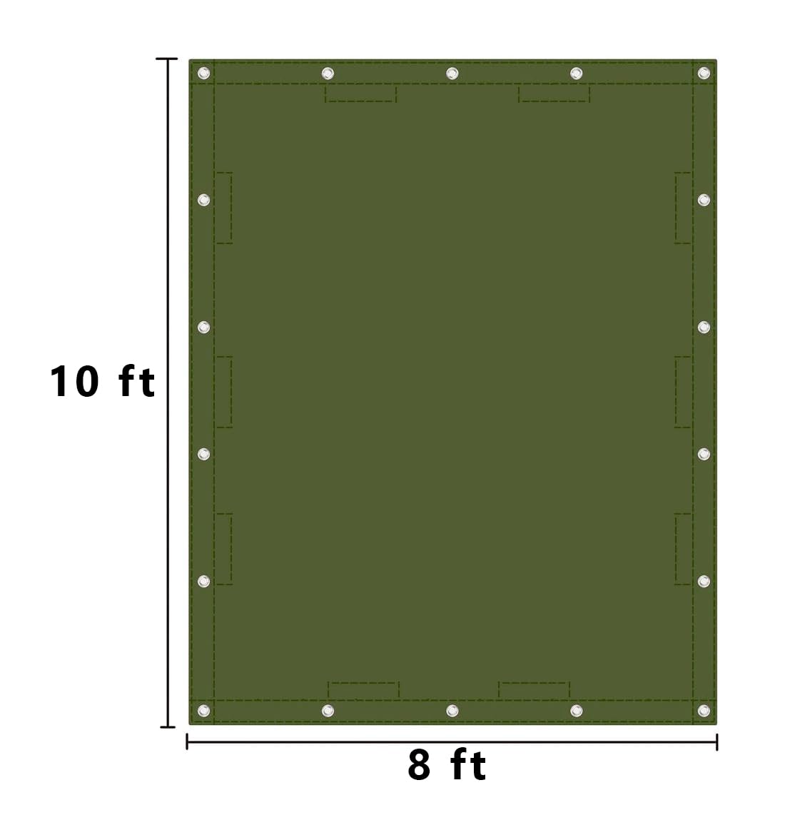 UV-resistant canvas tarp protects equipment from sun exposure.