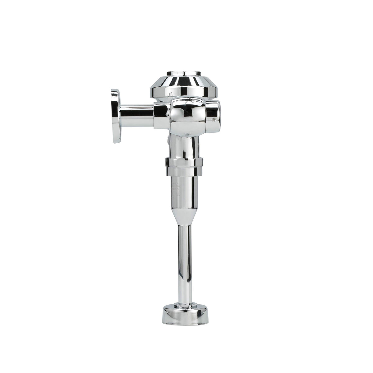 Chrome wall flange provides polished appearance and durable mounting.