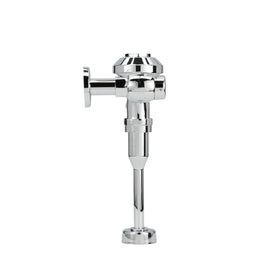 Chrome wall flange provides polished appearance and durable mounting.