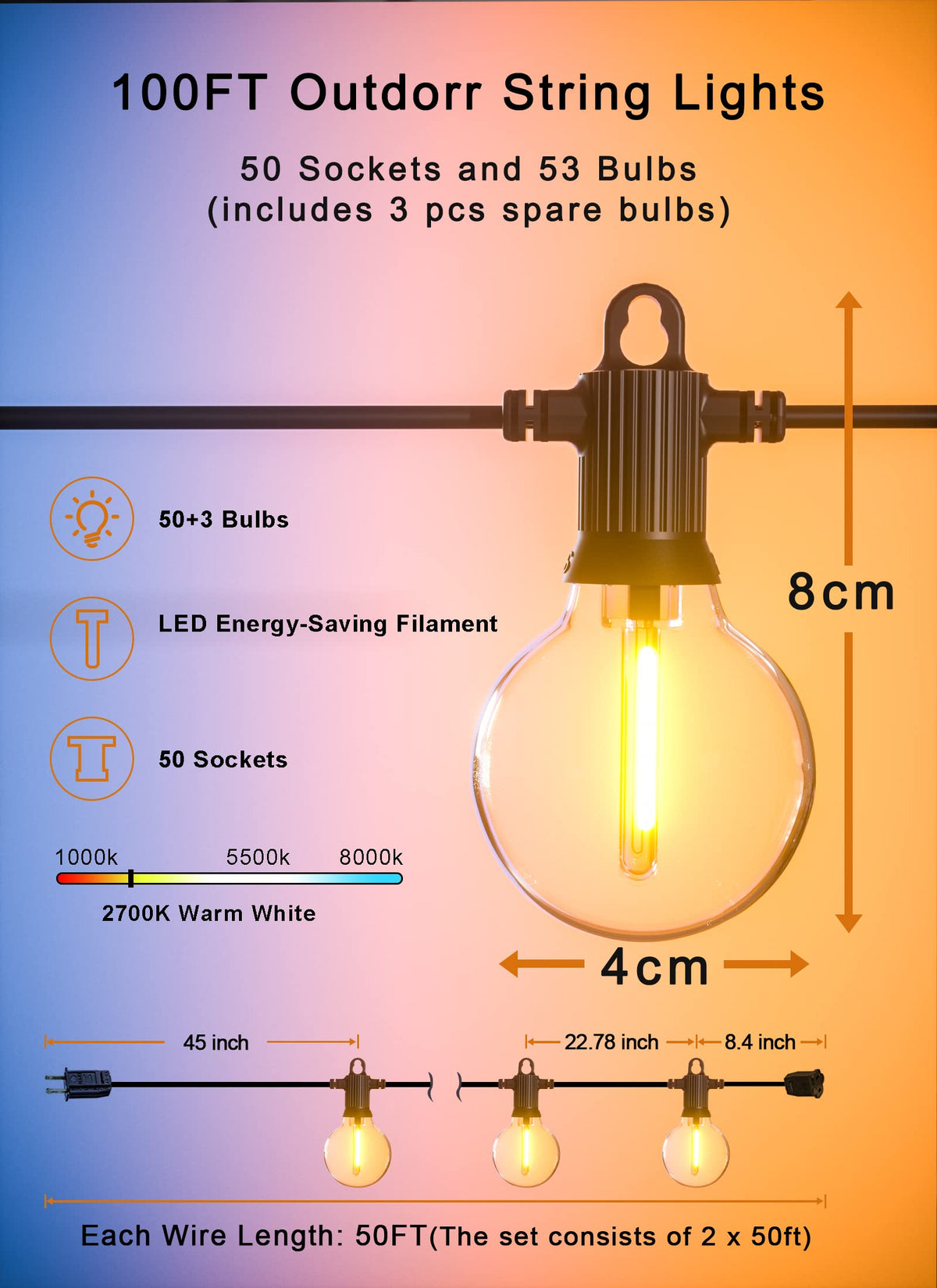 Zuske end-to-end connectable lights for longer outdoor setups.
