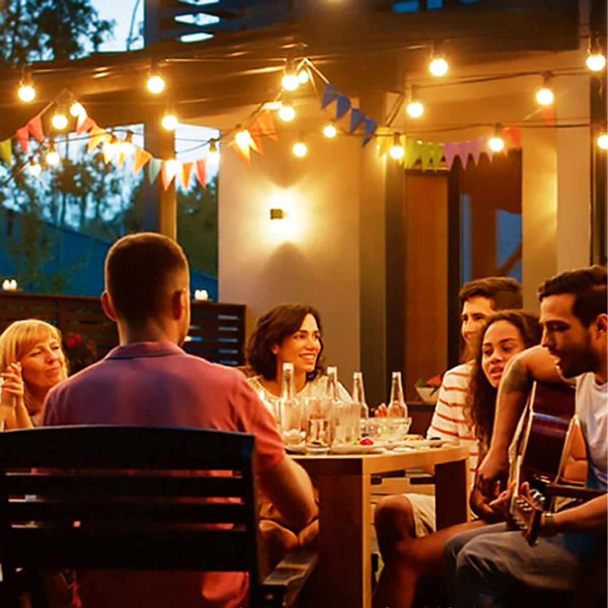 Zuske 53 shatterproof globe bulbs for durable patio lighting.
