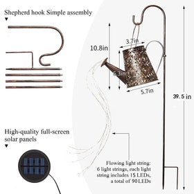 ZUSONUD 37.4 inch shepherd hook provides versatile hanging placements.