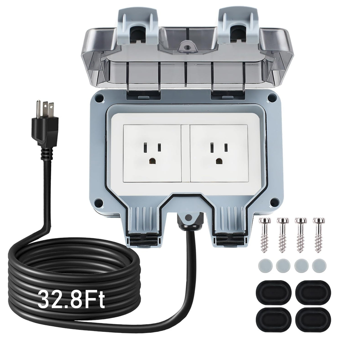 ZUYIYI outdoor power outlet box IP66 weatherproof for reliable garden use.