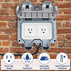 ZUYIYI outdoor outlet box minimizes weather risks with secure sealed cover.