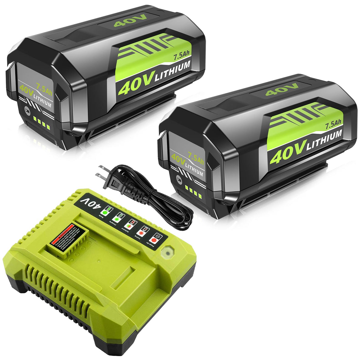 Zuyitoku OP4060 40V battery front view highlighting high capacity.