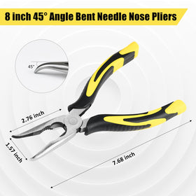 ZUZUAN 8-inch 45-degree bent-nose pliers for navigating around obstructions.