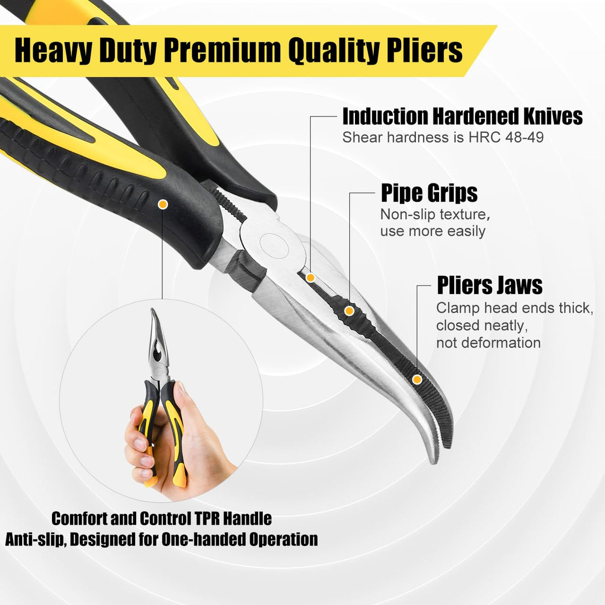 ZUZUAN pliers with TPR handles reduce fatigue during long jobs.