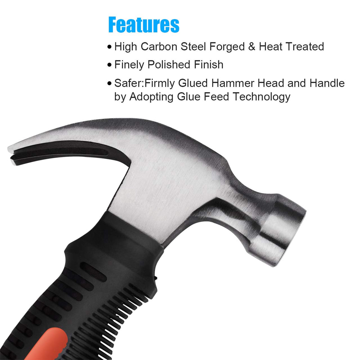 ZUZUAN hammer head heat treated steel close up showing durability