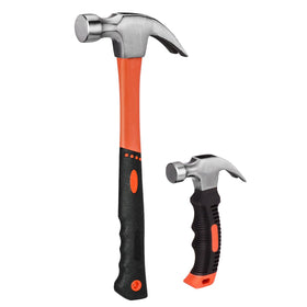 ZUZUAN 8oz mini stubby hammer angled view for precise nail setting and close work