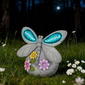 Zuzuzen dragonfly garden statue in outdoor resin adds weatherproof charm to patios.