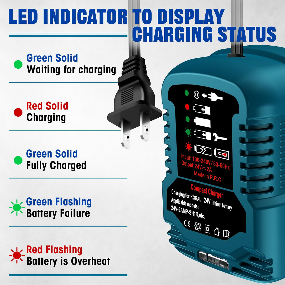 ZWDXRB compact 24V charger fits in a toolbox for travel and quick jobs.