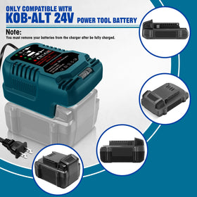 ZWDXRB 24V charger with rugged housing protects tools on the job site.