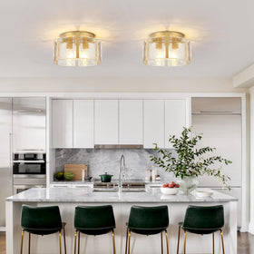 ZXFDWB gold glass shade closeup showcases artisanal texture and diffused light for living areas