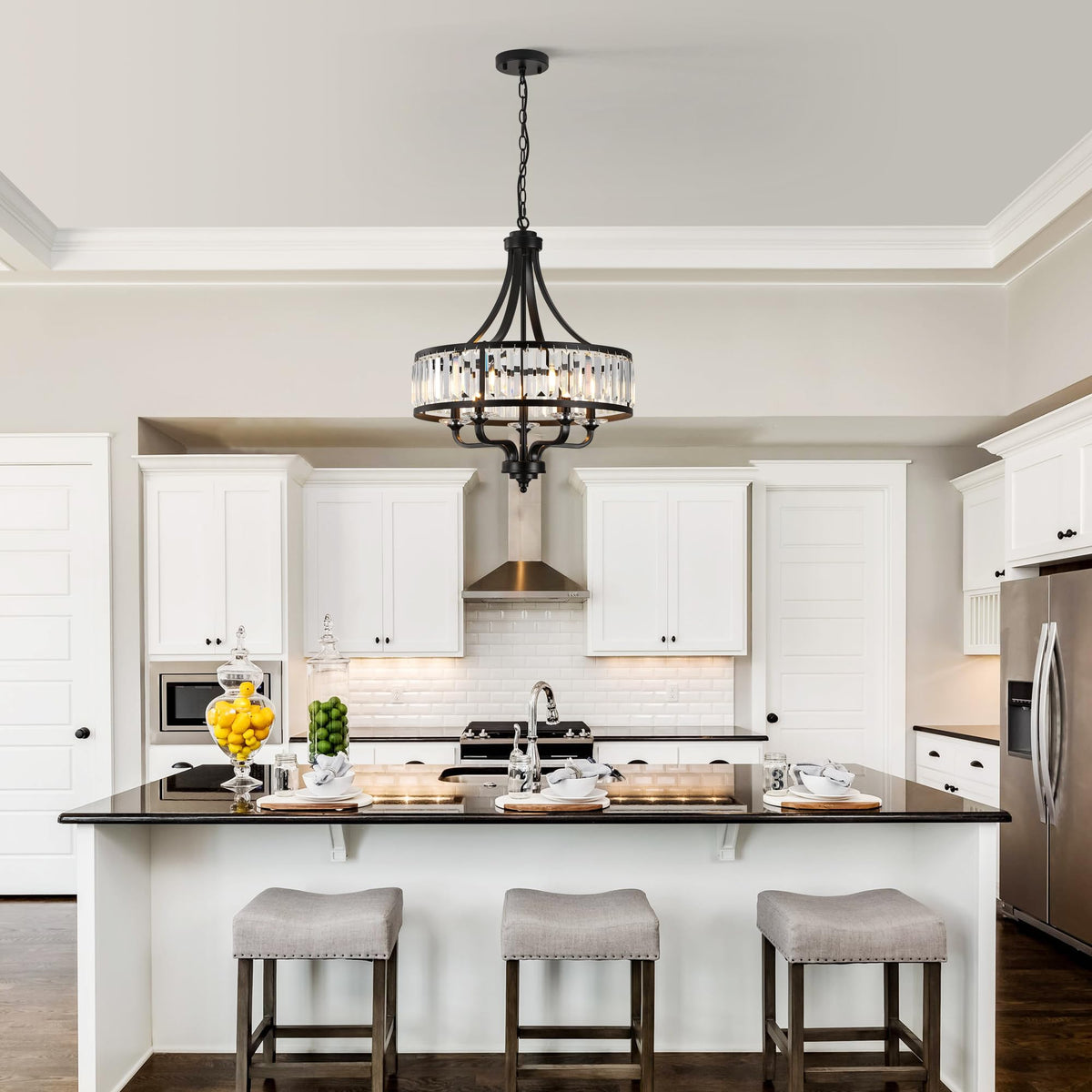 ZXFDWB chandelier with height adjustable support rod for flexible hanging height