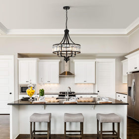 ZXFDWB chandelier with height adjustable support rod for flexible hanging height