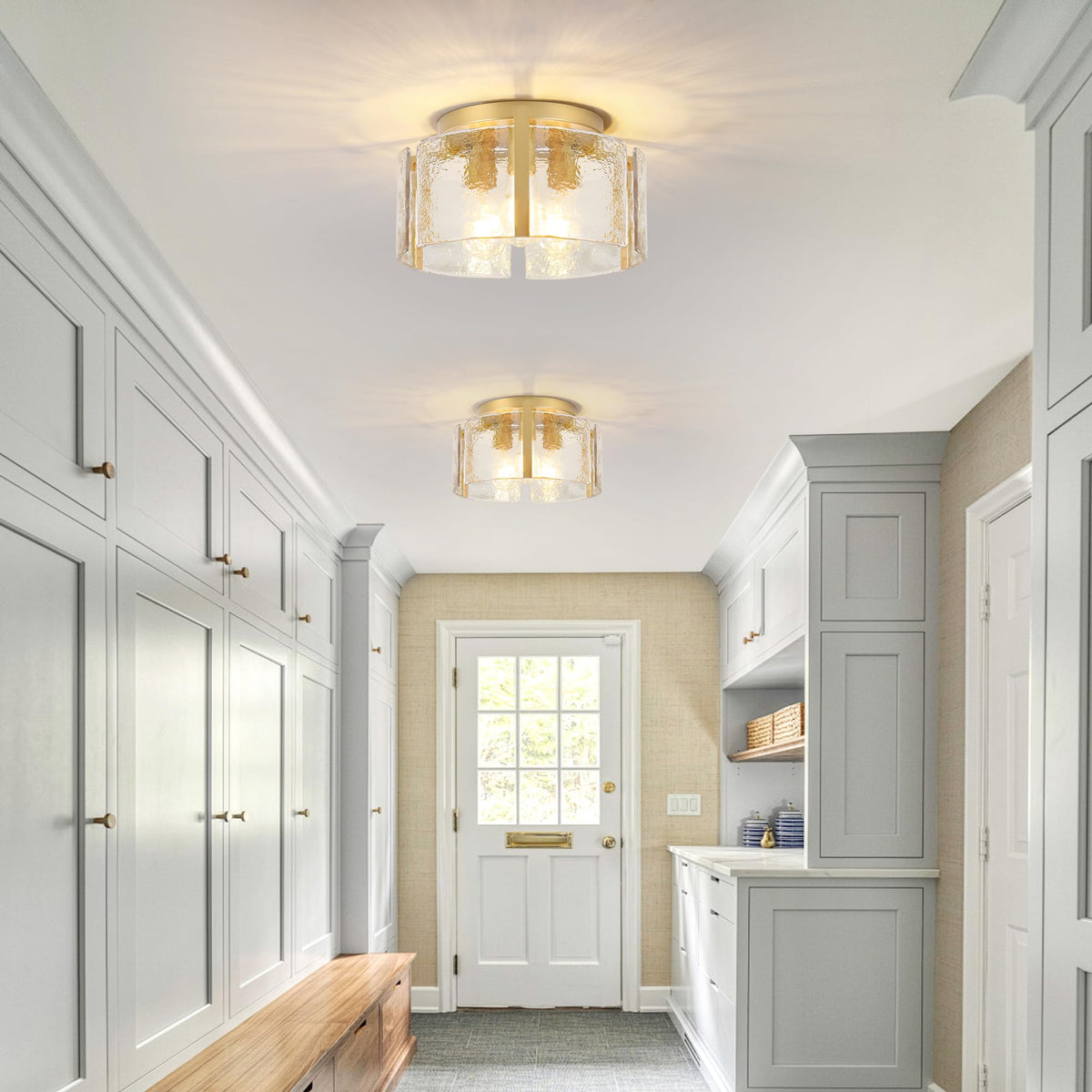 ZXFDWB modern gold flush mount enhances interior design with understated luxury