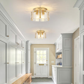 ZXFDWB modern gold flush mount enhances interior design with understated luxury