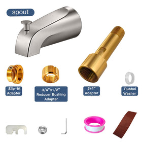 ZXFENG 5.3 inch tub spout length covering bath area