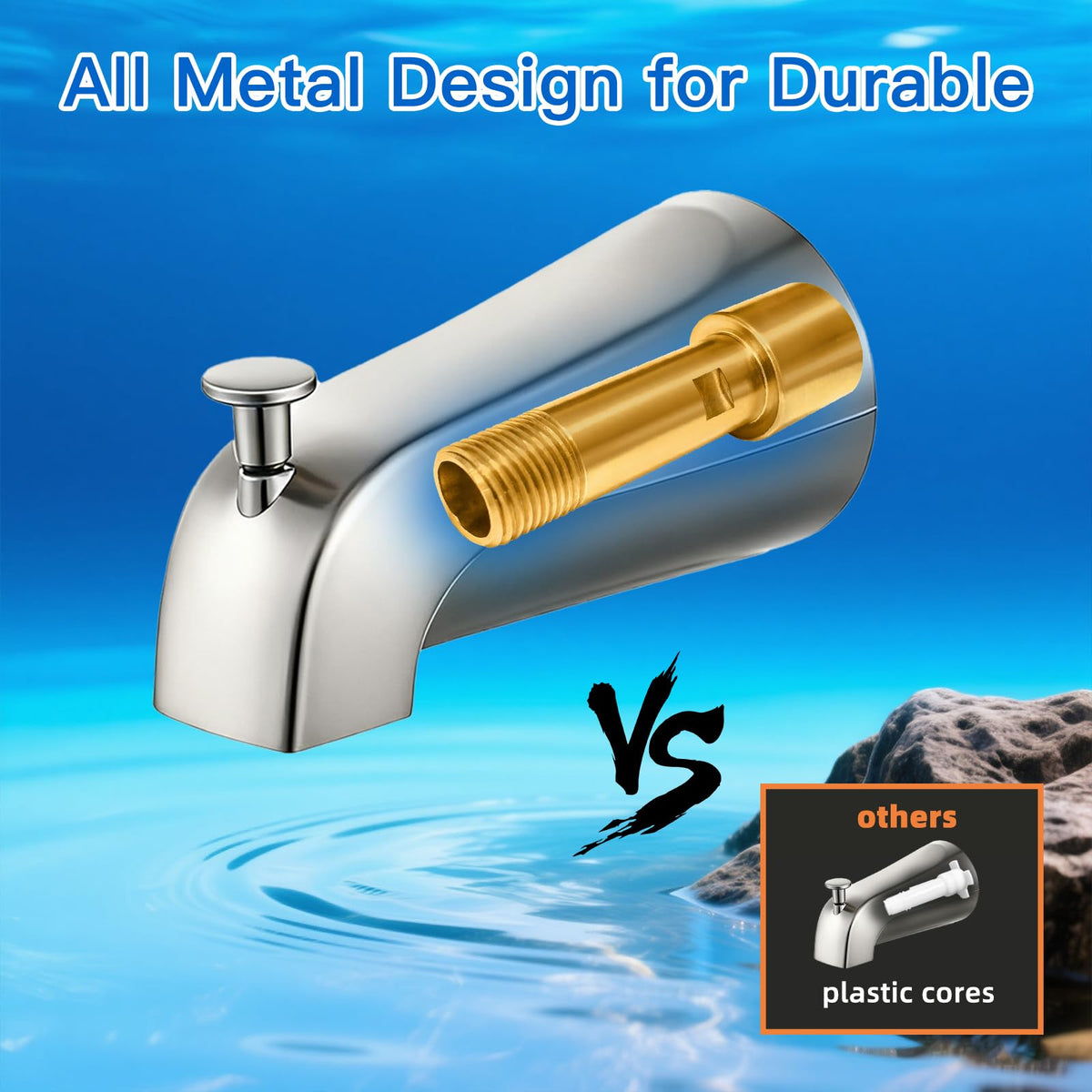 ZXFENG easy-diy tub spout installation with universal slip-fit design