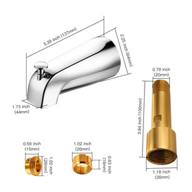 ZXFENG tub spout diverter close-up showing easy-lift action for tub-to-shower transition