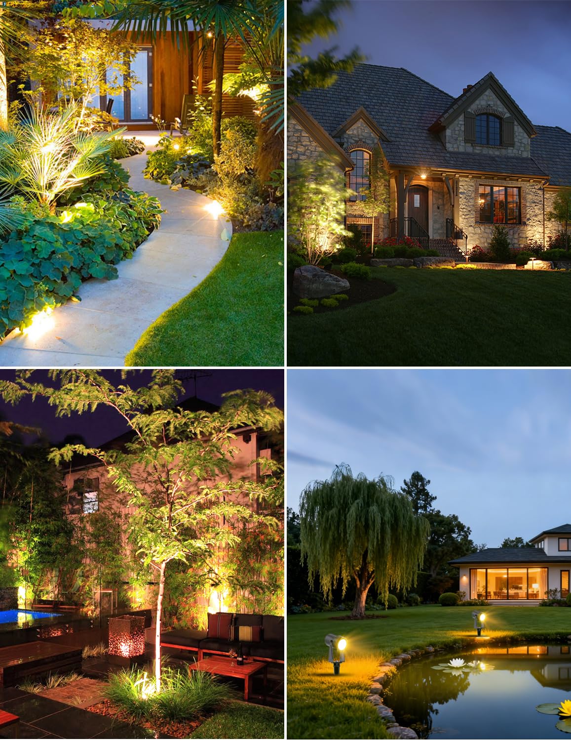 ZYAN four-pack outdoor lights ready for yard and patio