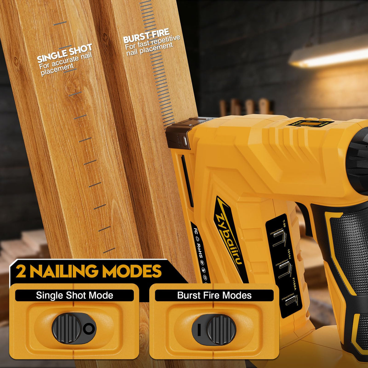 Zybaiiru depth adjustment knob enables precise nail penetration control.