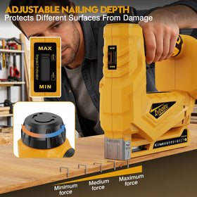 Zybaiiru dual-mode operation shows single-shot and continuous nailing for versatile projects.