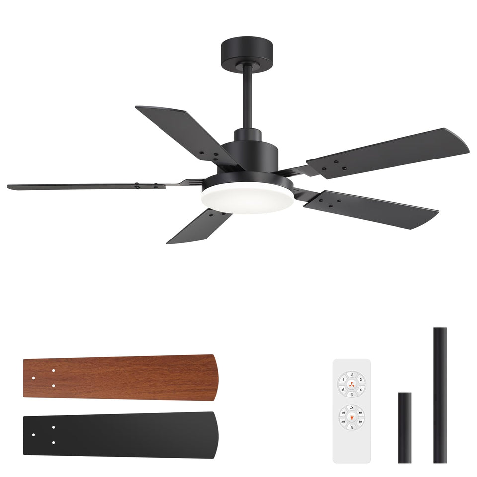ZYD ceiling fan lights with quiet DC motor for peaceful bedrooms.