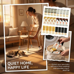 ZYGOTEE cat paw design chair socks reduce movement noise in rooms.
