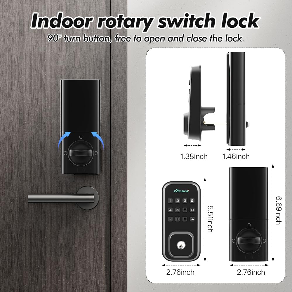 Zylenor built-in WiFi deadbolt enables remote unlocking and status updates.