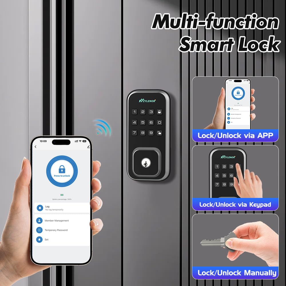 Zylenor long battery life with USB-C charging for reliable keyless entry.