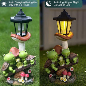 ZYLiWoo weatherproof resin turtle figure withstands rain and frost while lit.