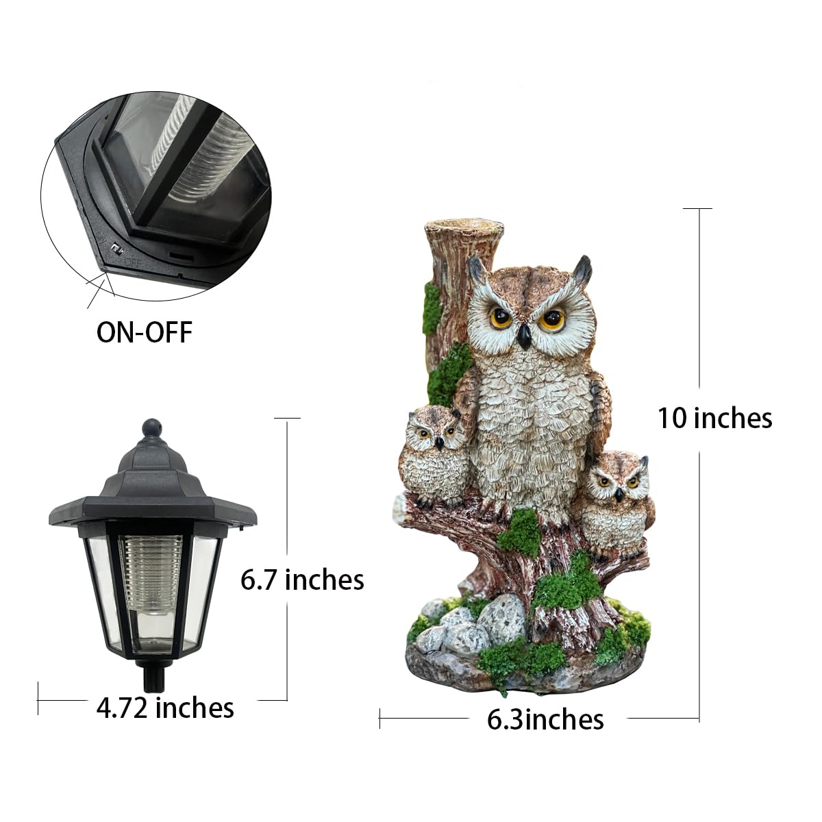 ZYLiWoo outdoor owl sculpture ready for path edges and flower beds illumination