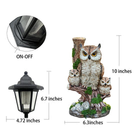 ZYLiWoo outdoor owl sculpture ready for path edges and flower beds illumination