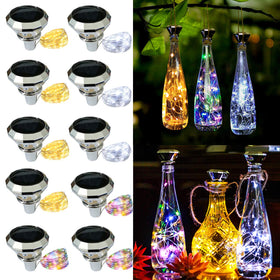 ZYLiWoo solar diamond wine bottle lights illuminate outdoor spaces with twenty LEDs