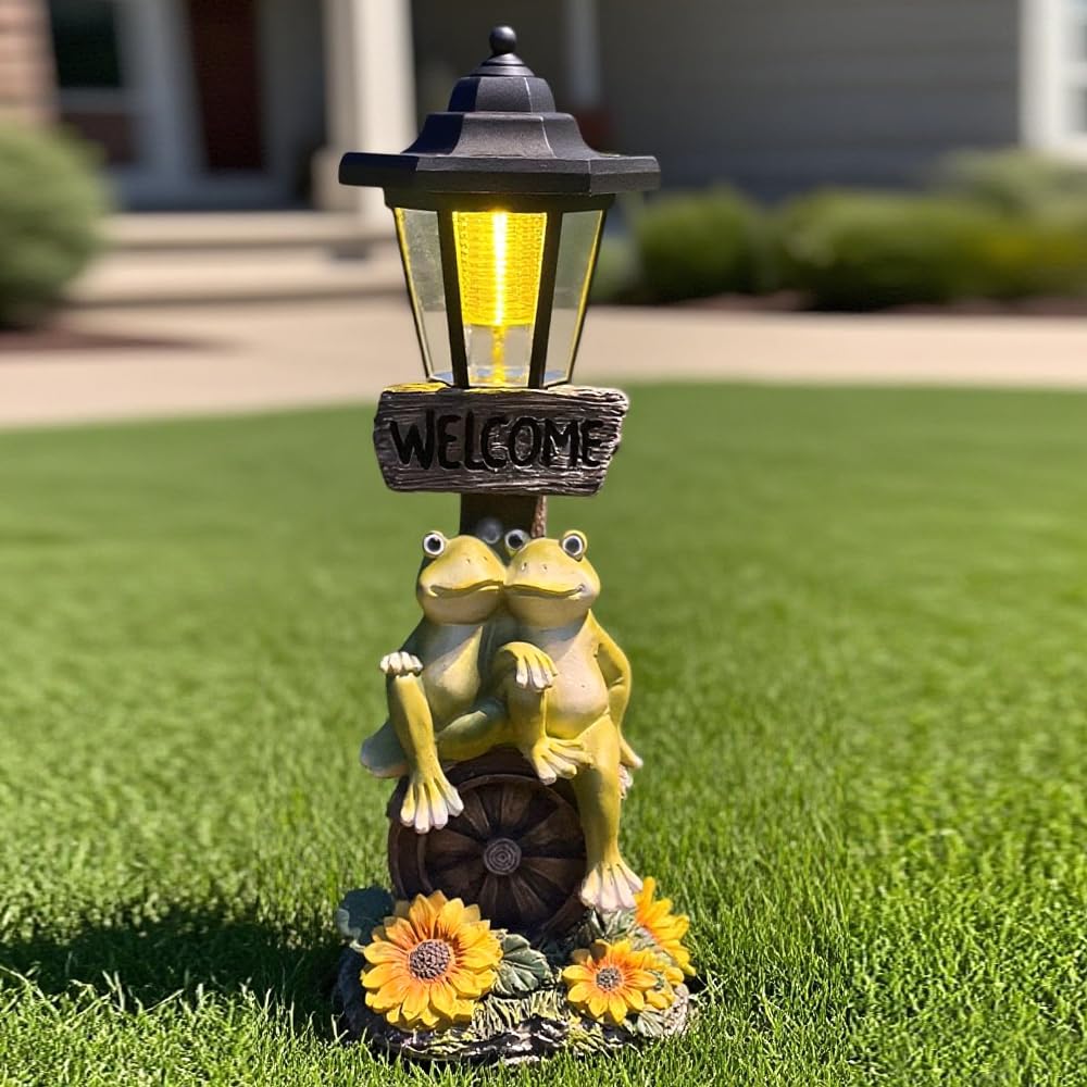 ZYLiWoo solar frog gift statue, ideal housewarming or birthday surprise.