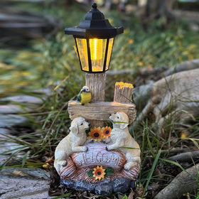 ZYLiWoo solar powered decor enhances curb appeal with warm glow.
